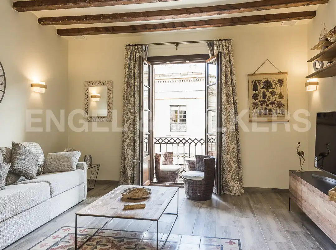 Sala d'estar de Pis de lloguer en Barcelona amb Aire condicionat, Calefacció i Moblat