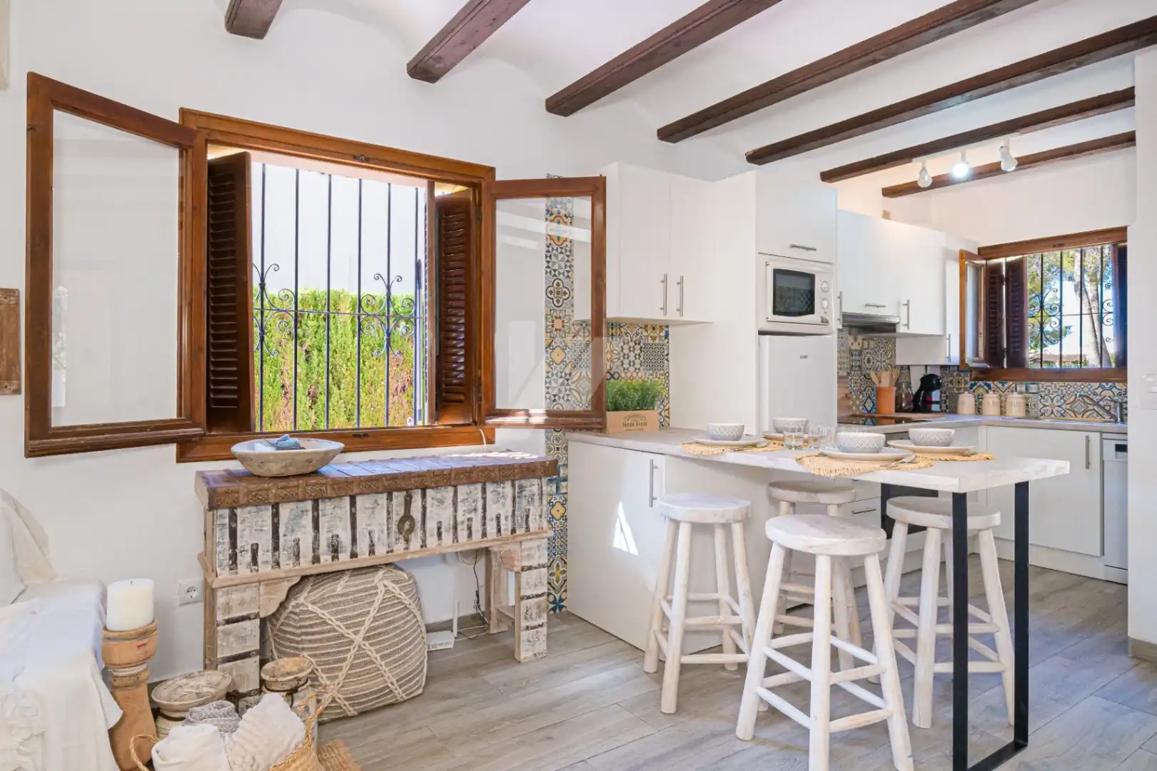 Cuina de Apartament en venda en Moraira amb Aire condicionat, Calefacció i Jardí privat
