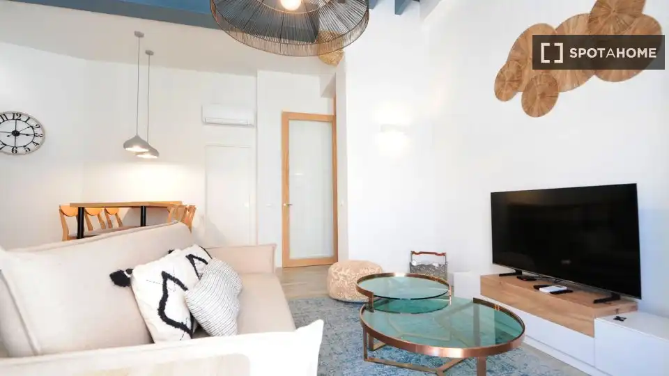 Living room of Flat for share in Cádiz  with Air Conditioner, Heating and Furnished