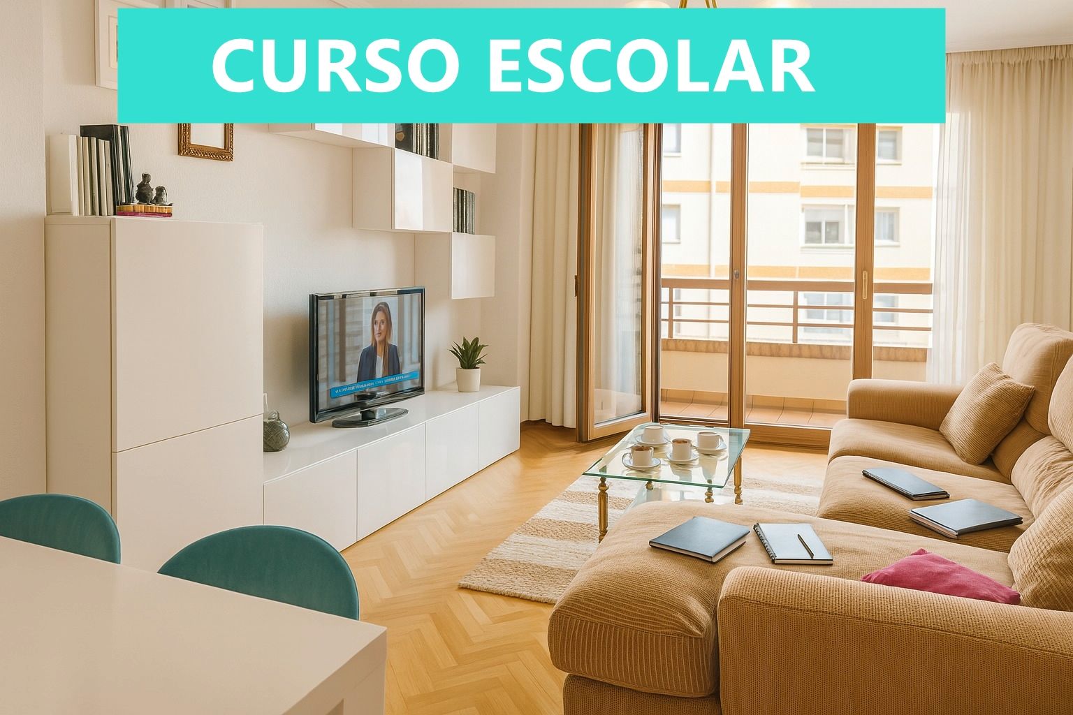 Living room of Flat to rent in Santander  with Heating, Terrace and Furnished