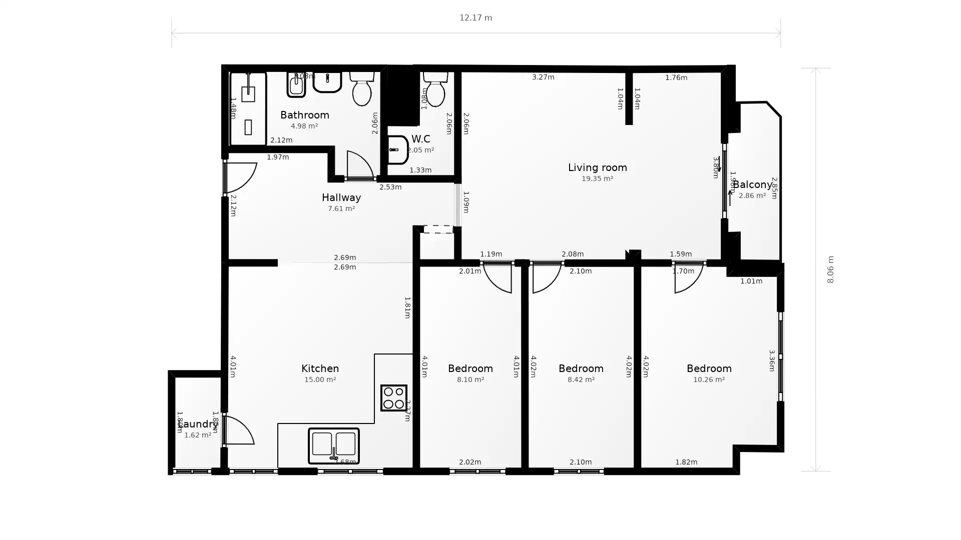Apartament de lloguer en Valencia amb Aire condicionat, Moblat i Balcó