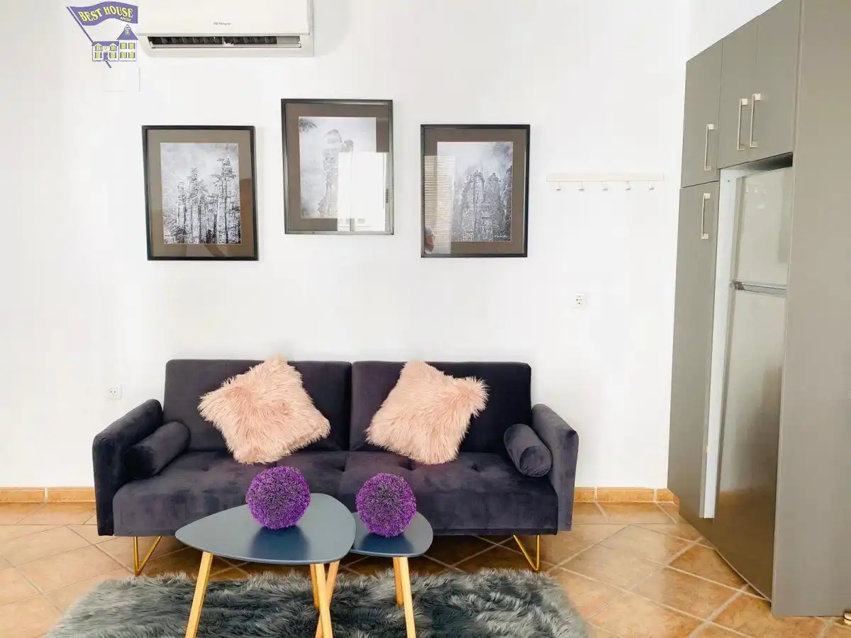 Sala d'estar de Apartament de lloguer en Arcos de la Frontera amb Aire condicionat, Terrassa i Moblat