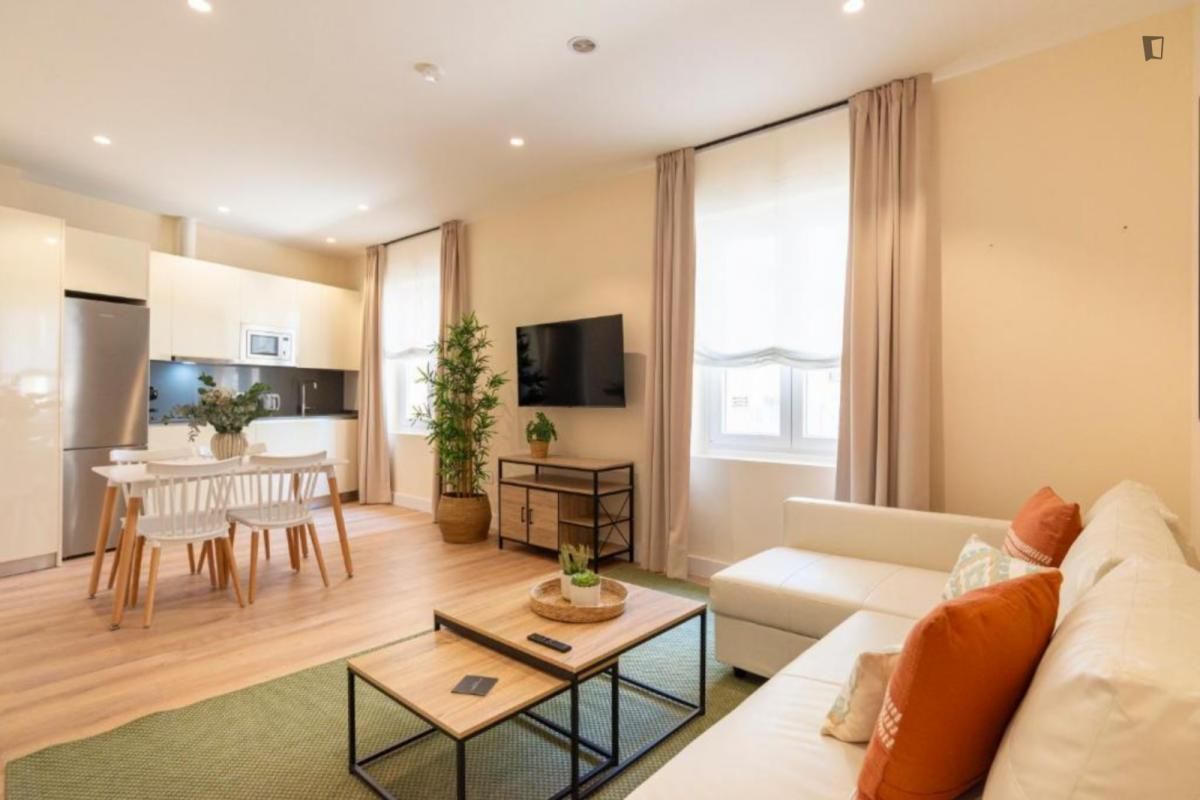 Sala de estar de Apartamento de alquiler en Málaga Capital con Aire acondicionado, Amueblado y Microondas