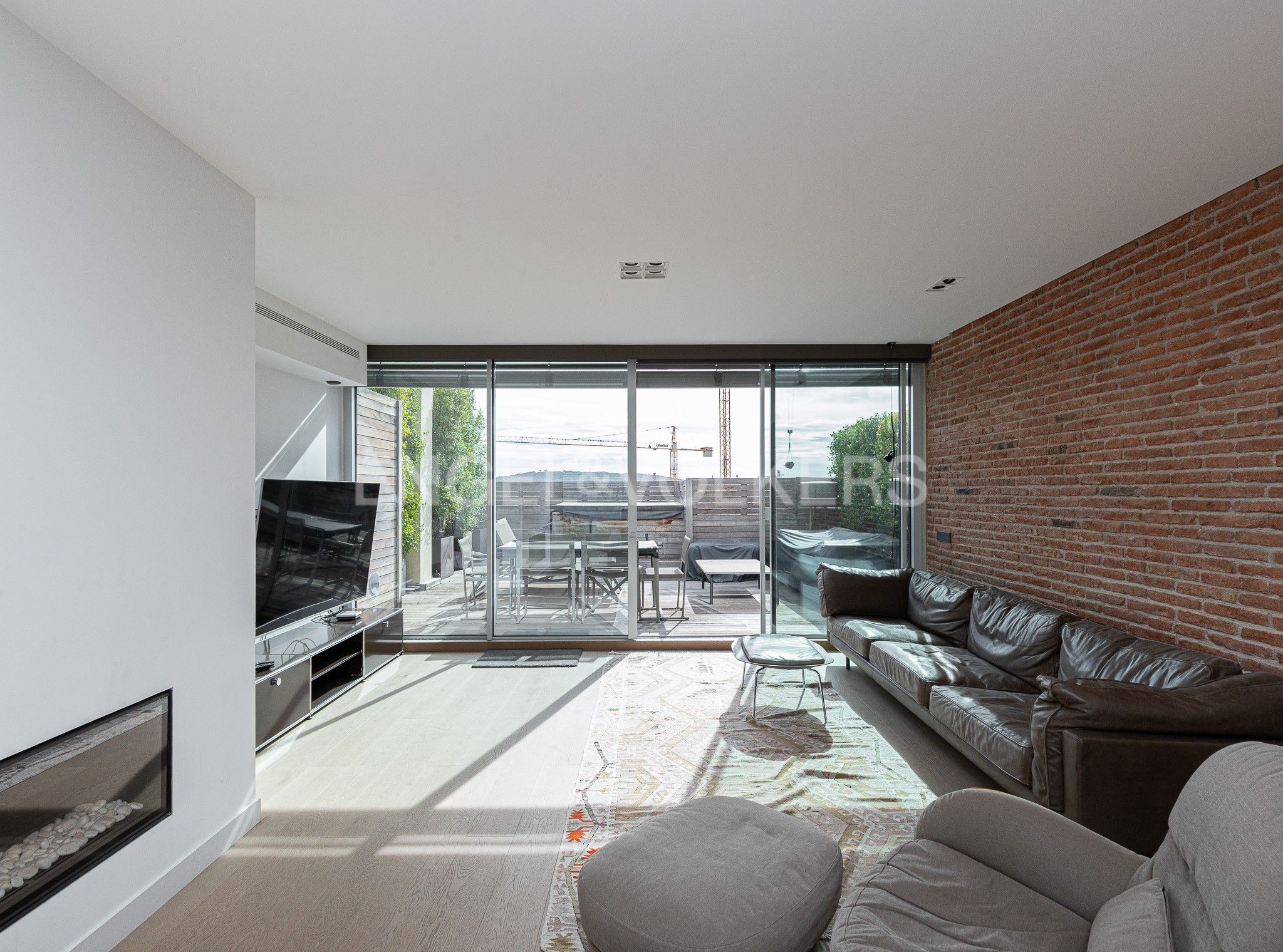 Sala d'estar de Apartament de lloguer en  Barcelona Capital amb Aire condicionat, Calefacció i Parquet