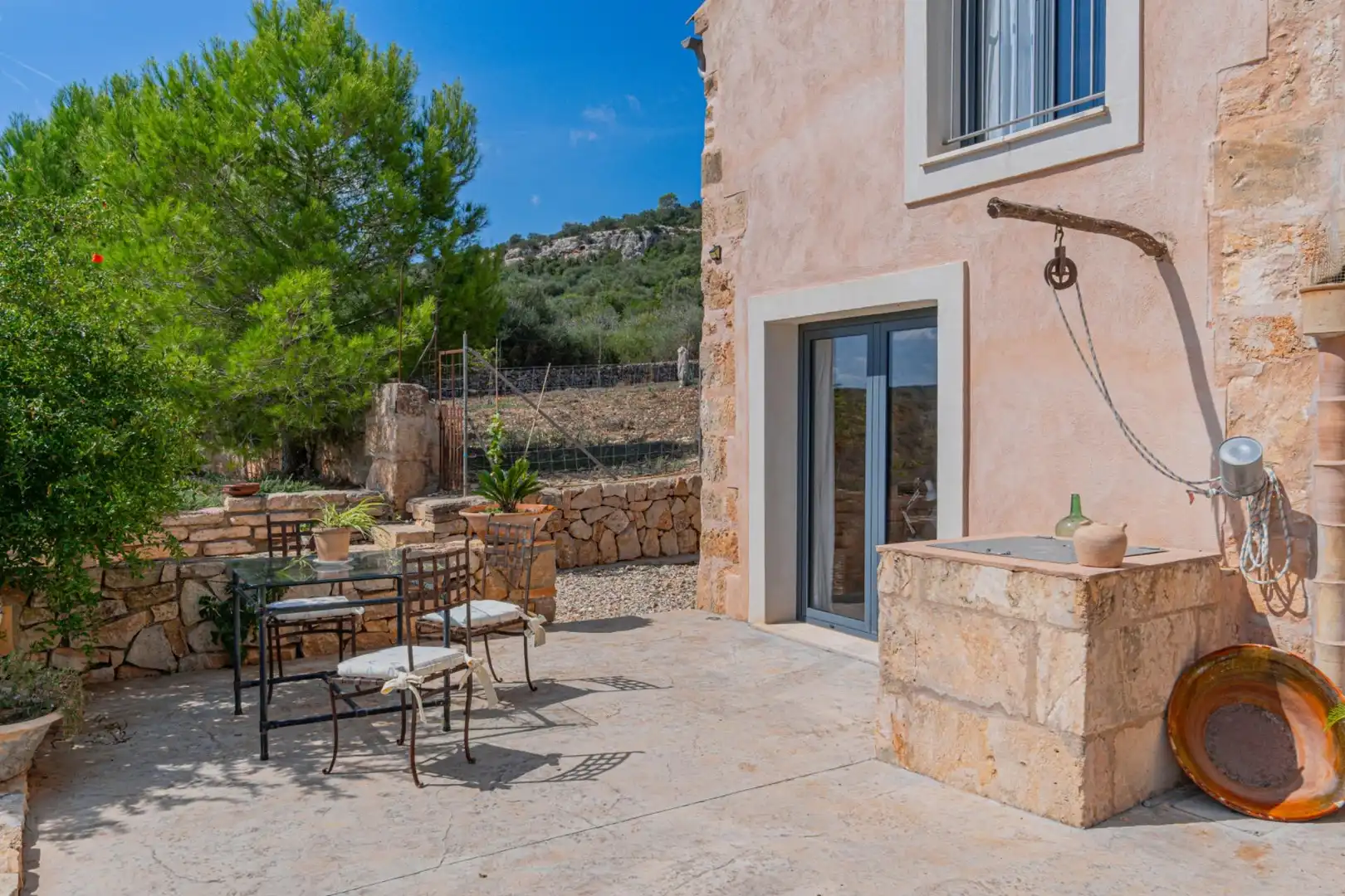 Terrasse von Country house zur Miete in Manacor mit Klimaanlage, Heizung und Privatgarten