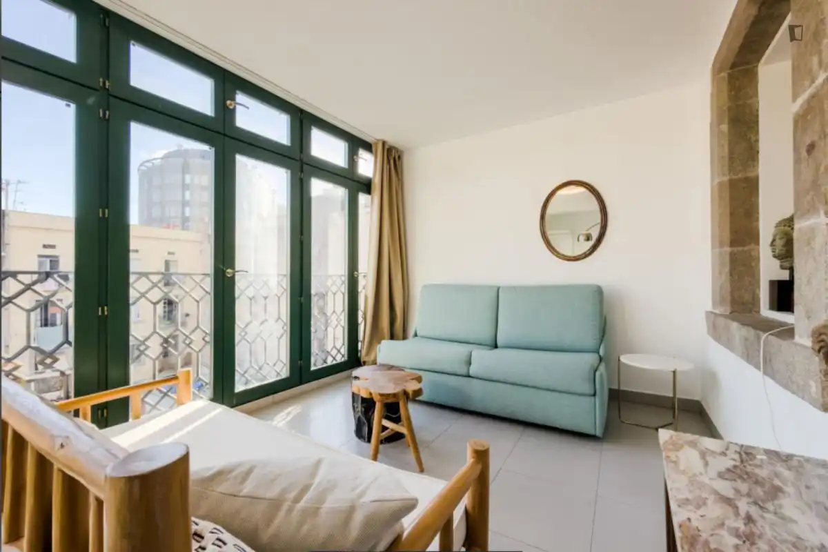 Habitación de Apartamento de alquiler en Barcelona con Aire acondicionado, Calefacción y Amueblado