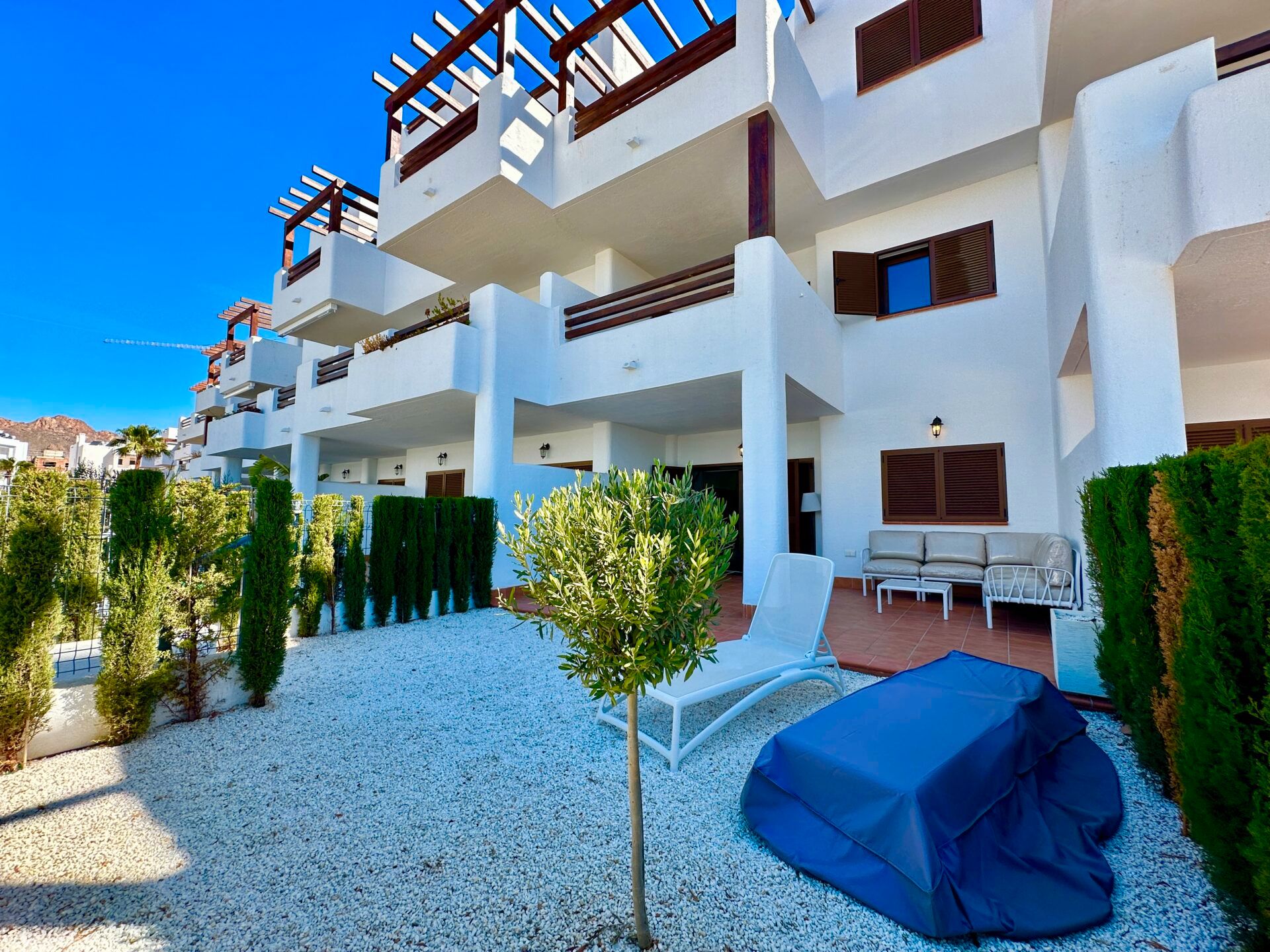 Vista exterior de Planta baixa en venda en Pulpí amb Jardí privat, Terrassa i Piscina comunitària