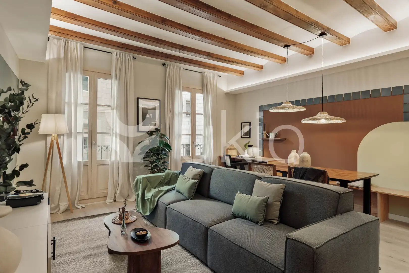Sala d'estar de Apartament de lloguer en Barcelona amb Aire condicionat, Calefacció i Moblat
