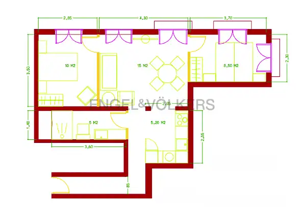 Flat for rent in Madrid  with Air Conditioner, Heating and Furnished