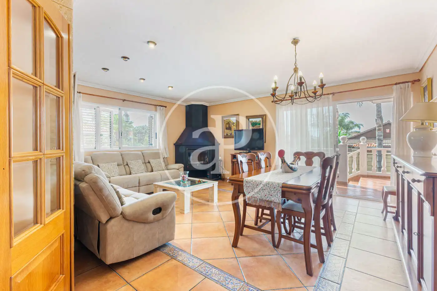 Living room of Houses for sale in Sagunto / Sagunt  with Air Conditioner, Heating and Private garden