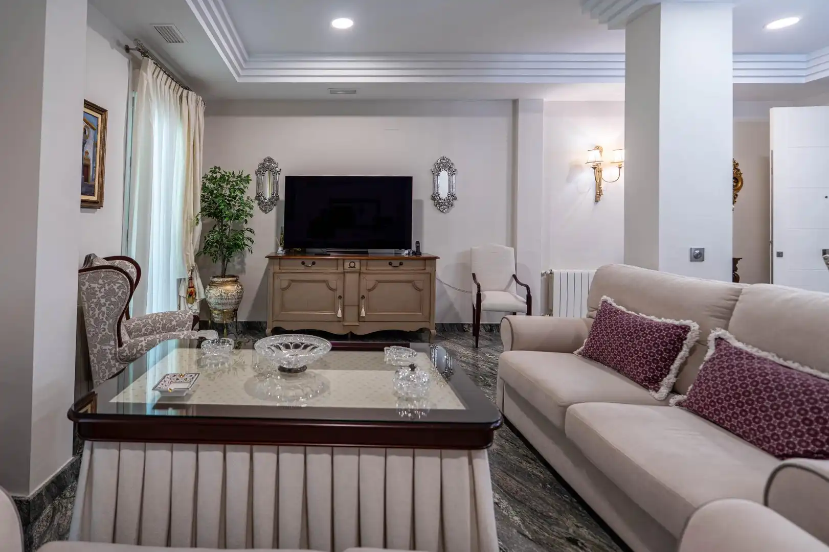 Wohnzimmer von Dachboden zum Verkauf in Sevilla mit Klimaanlage, Heizung und Terrasse