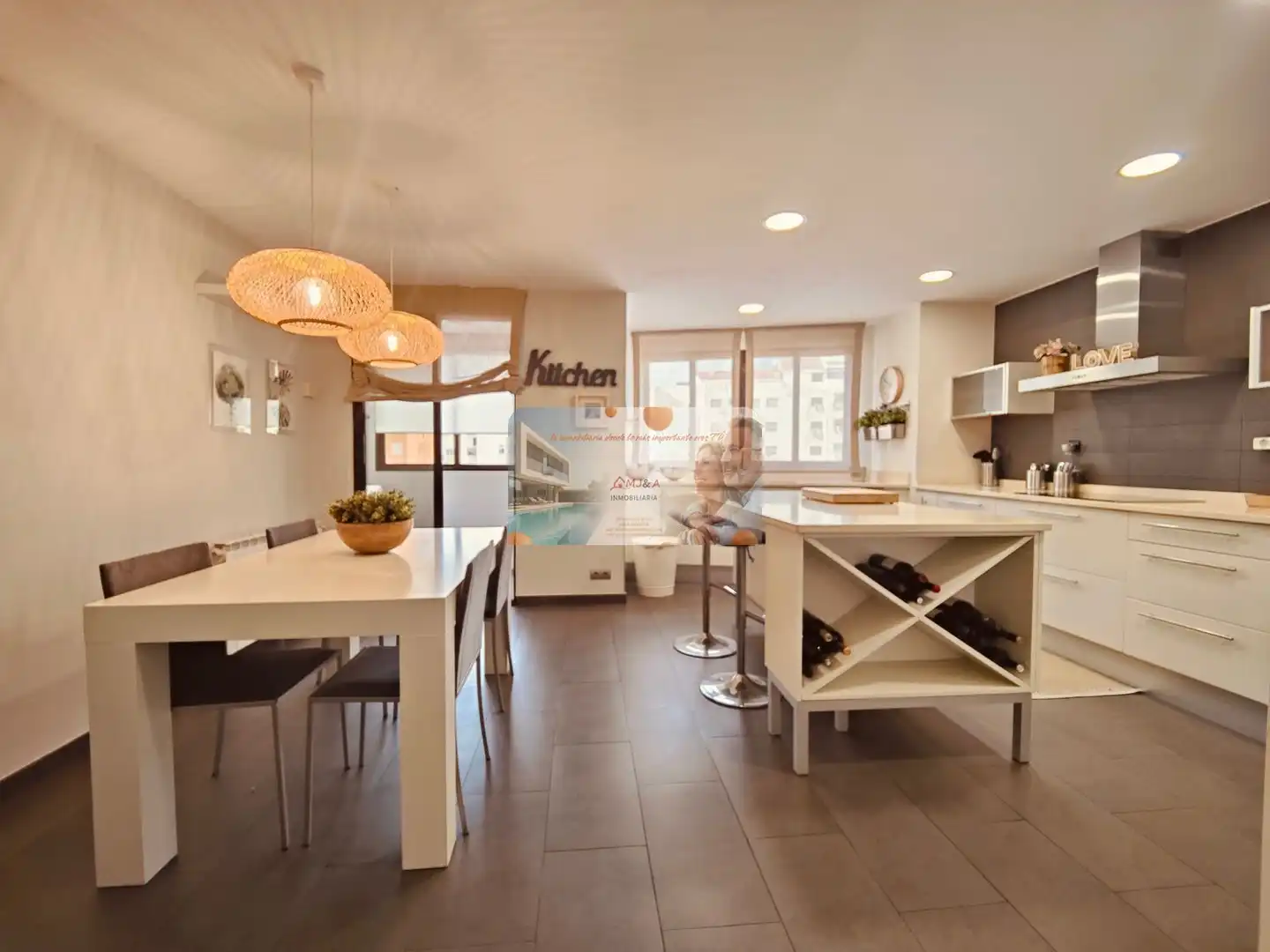 Cocina de Dúplex de alquiler en Castellón de la Plana / Castelló de la Plana con Aire acondicionado, Calefacción y Parquet