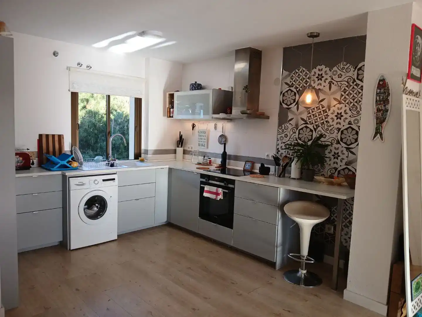 Cuina de Apartament de lloguer en Mijas amb Aire condicionat i Piscina