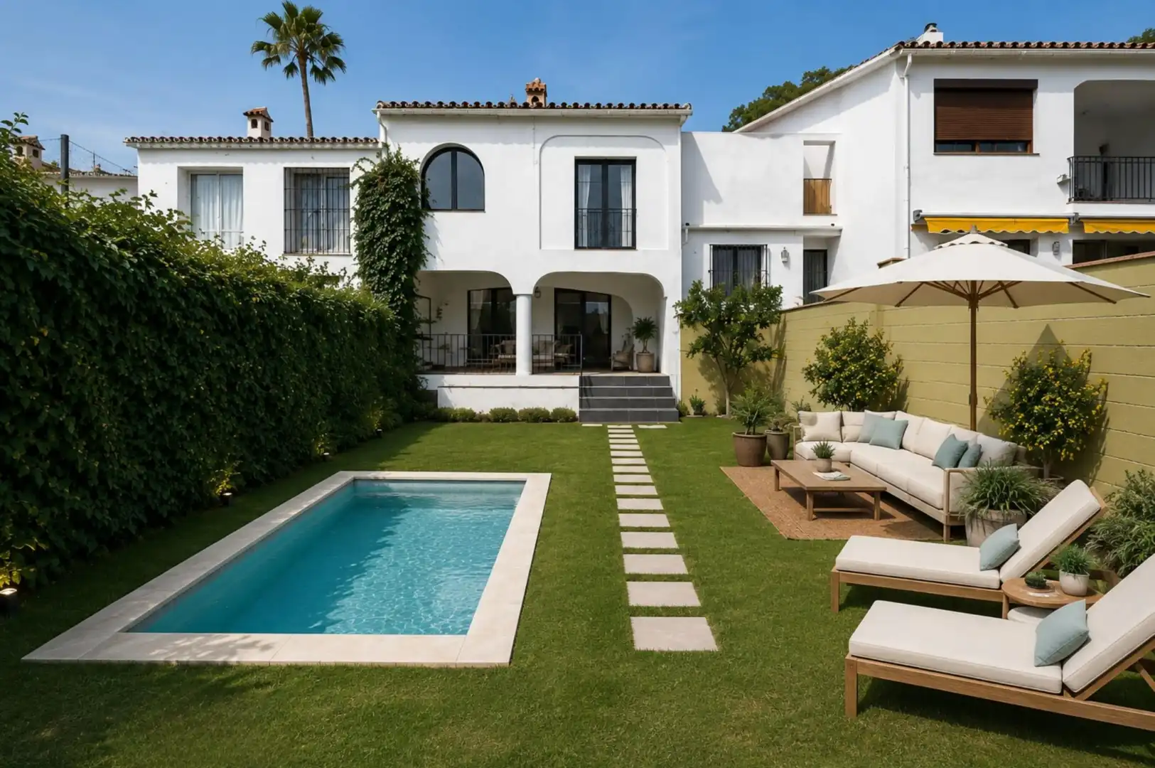 Garden of Detached homes for sale in Estepona  with Air Conditioner, Heating and Private garden