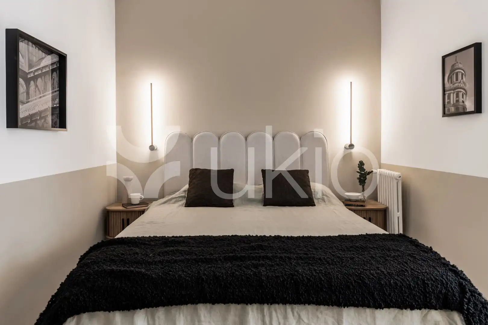 Dormitori de Apartament de lloguer en Madrid amb Aire condicionat, Calefacció i Moblat