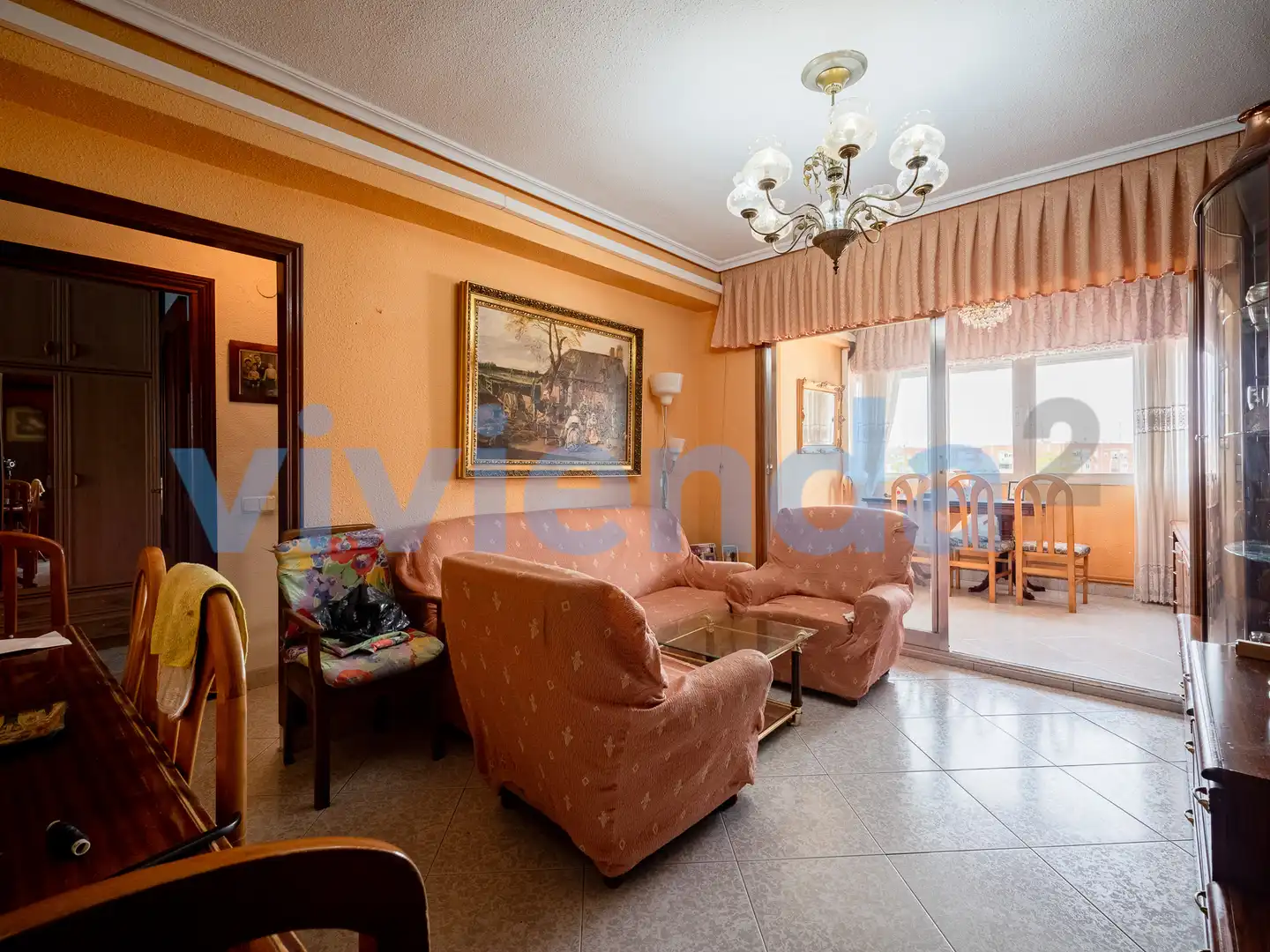 Wohnzimmer von Wohnung zum Verkauf in Madrid mit Klimaanlage, Heizung und Terrasse