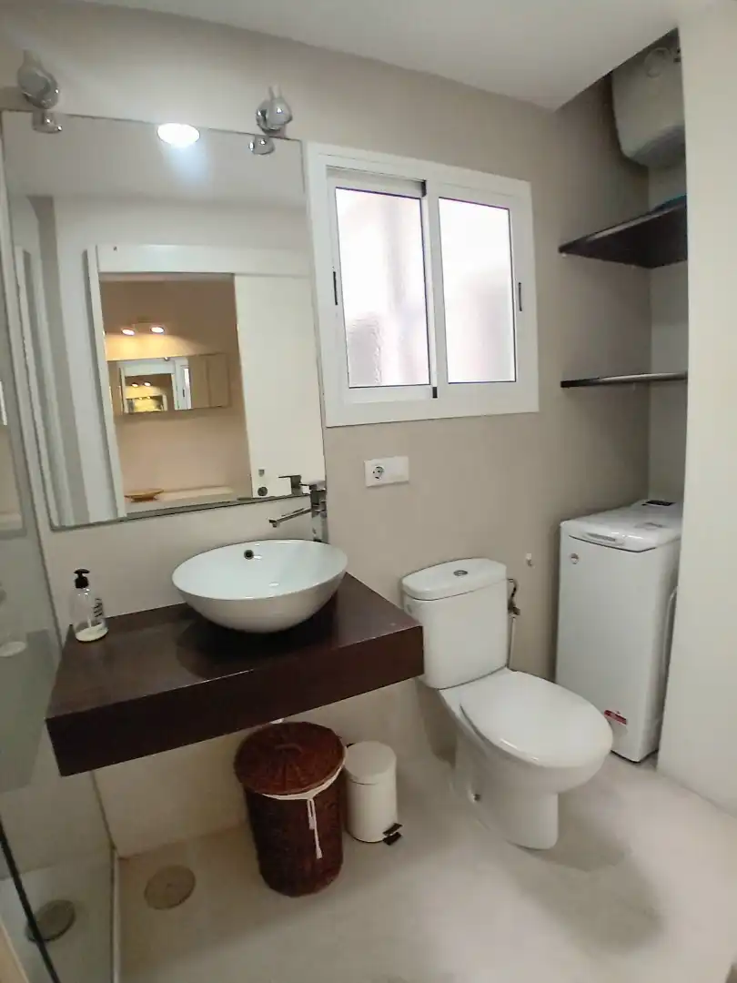 Baño de Piso de alquiler en Las Palmas de Gran Canaria con Amueblado, Lavadora y TV