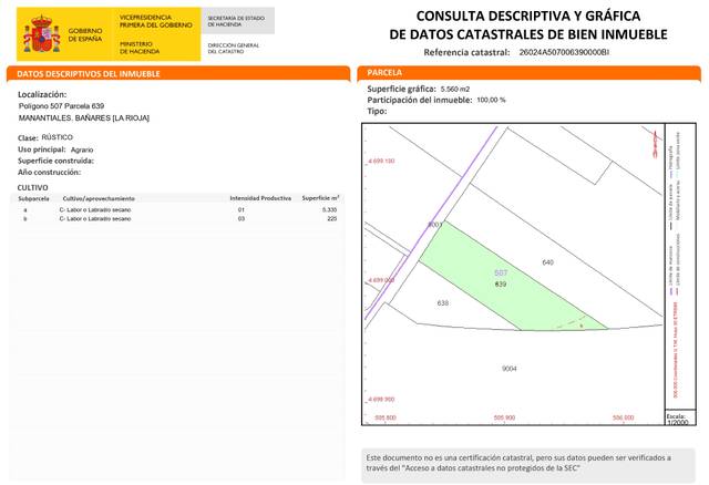 Terreno en Venta en Bañares