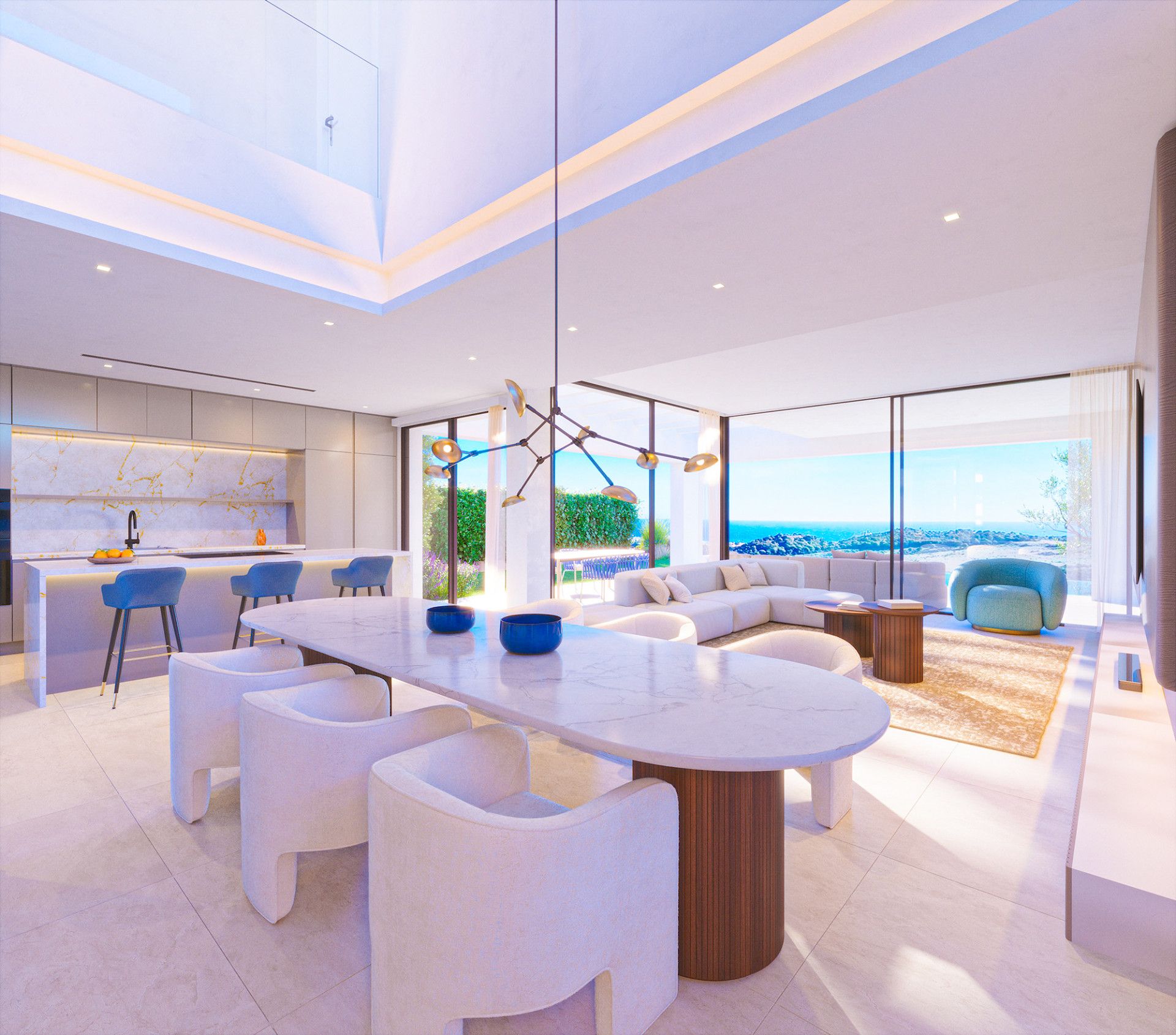 Sala d'estar de Casa o xalet en venda en Estepona amb Aire condicionat, Terrassa i Piscina