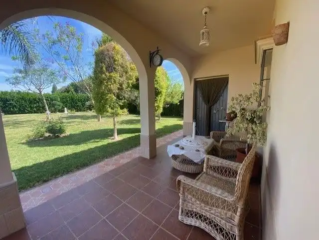 Terraza de Finca rústica de alquiler en Cantillana con Jardín privado, Terraza y Piscina