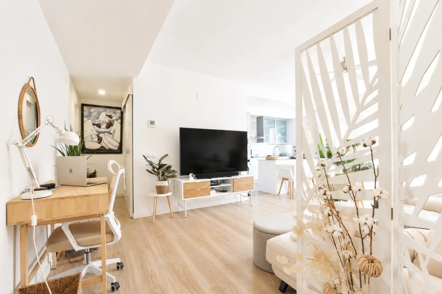 Living room of Flat for sale in Rafelbuñol / Rafelbunyol  with Heating, Furnished and Balcony