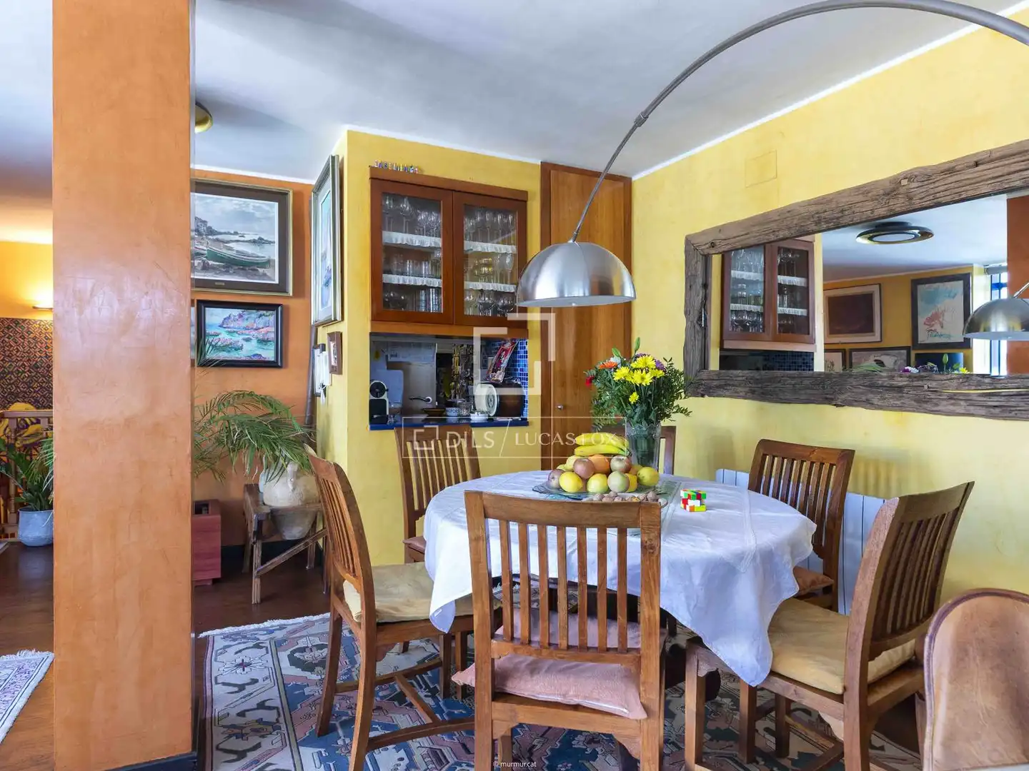 Esszimmer von Dachboden zum Verkauf in Girona mit Klimaanlage, Heizung und Terrasse