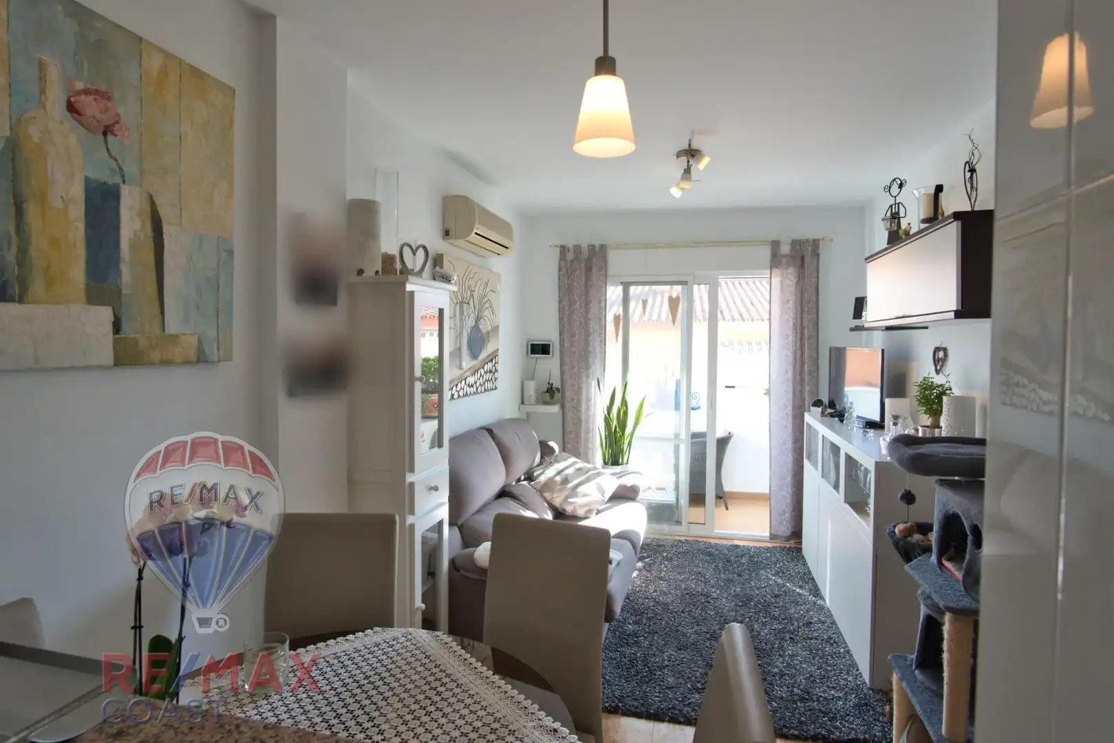 Sala de estar de Dúplex en venta en Algarrobo con Aire acondicionado, Terraza y Amueblado