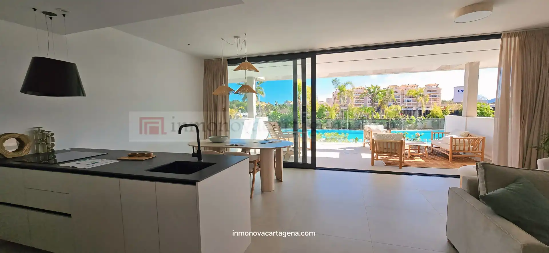 Kitchen of Flat for sale in Cartagena  with Air Conditioner, Terrace and Storage room
