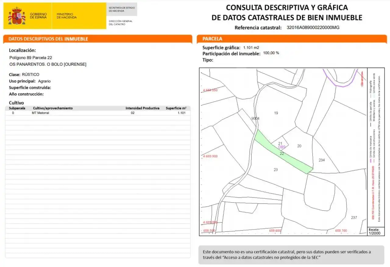 Terreno en venta en O Bolo 