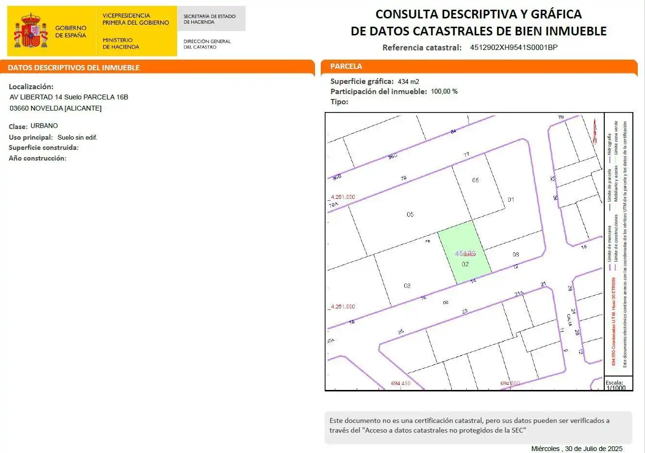 Residential land for sale in Novelda, imagen 6