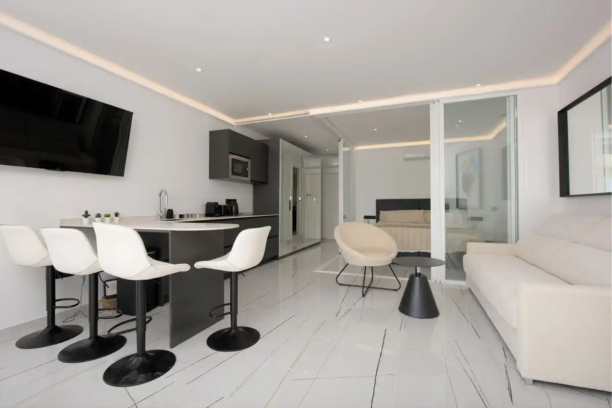 Living room of Study for rent in Marbella  with Air Conditioner, Terrace and Furnished