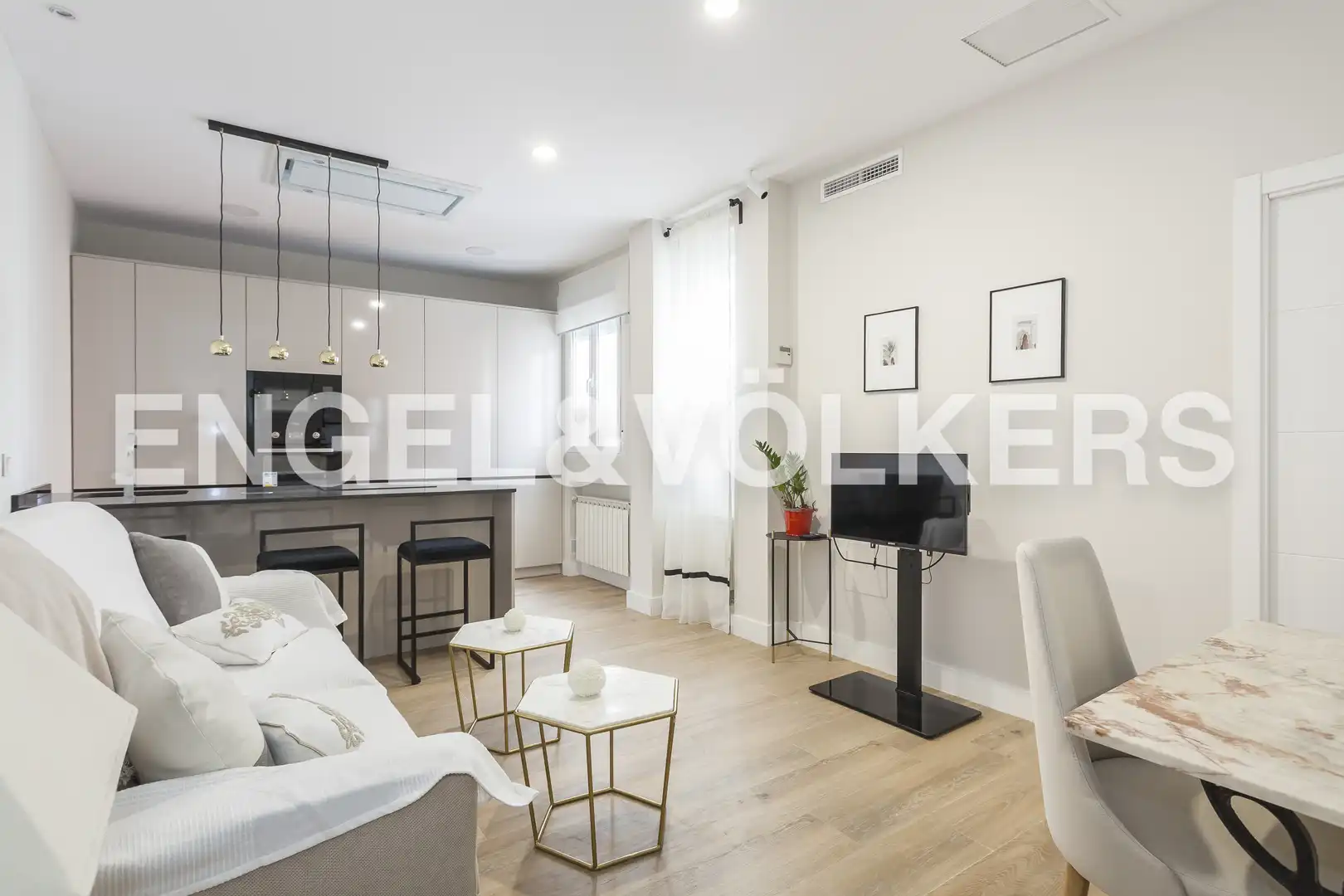Living room of Flat for rent in Madrid  with Air Conditioner, Heating and Furnished