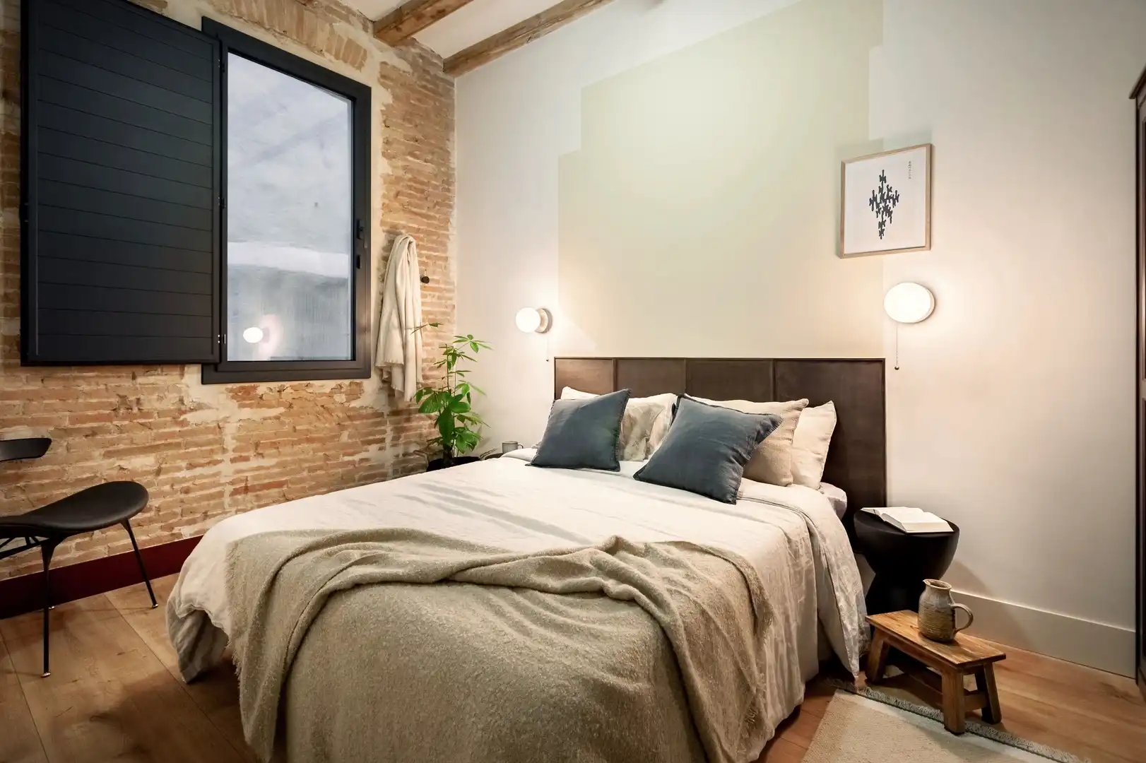 Schlafzimmer von Wohnungen zur Miete in Barcelona mit Klimaanlage, Heizung und Terrasse