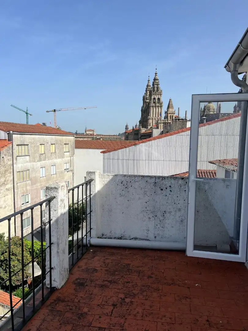 Terraza de Piso de alquiler en Santiago de Compostela  con Terraza, Amueblado y Lavadora