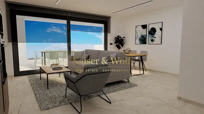 Sala de estar de Piso en venta en Pilar de la Horadada con Terraza y Piscina comunitaria