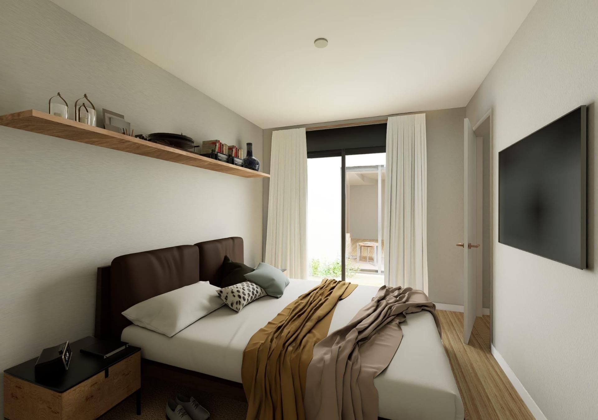 Bedroom of Planta baja for sale in Vilanova i la Geltrú  with Air Conditioner, Heating and Parquet flooring