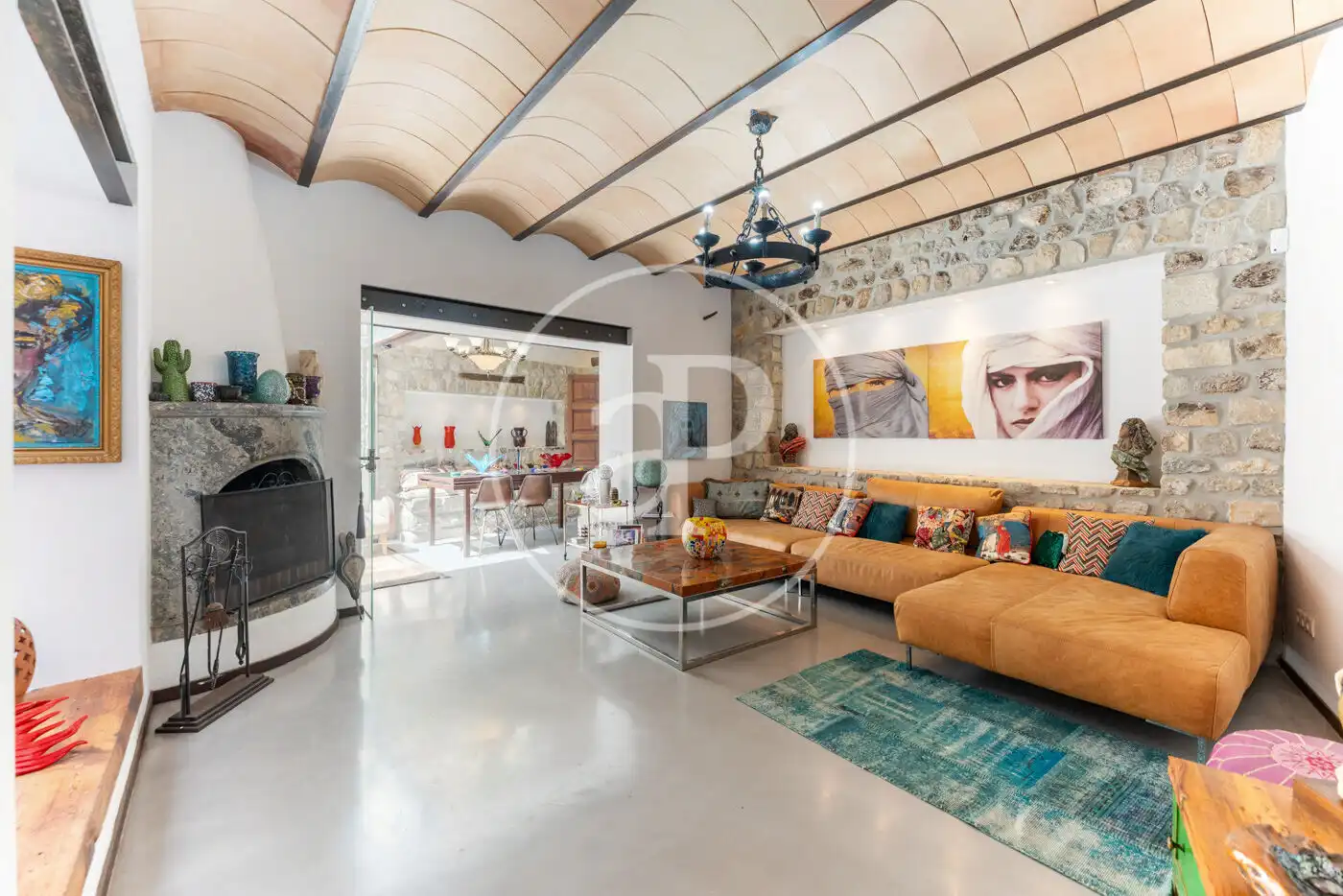 Sala de estar de Casa adosada en venta en Mancor de la Vall con Aire acondicionado, Calefacción y Jardín privado