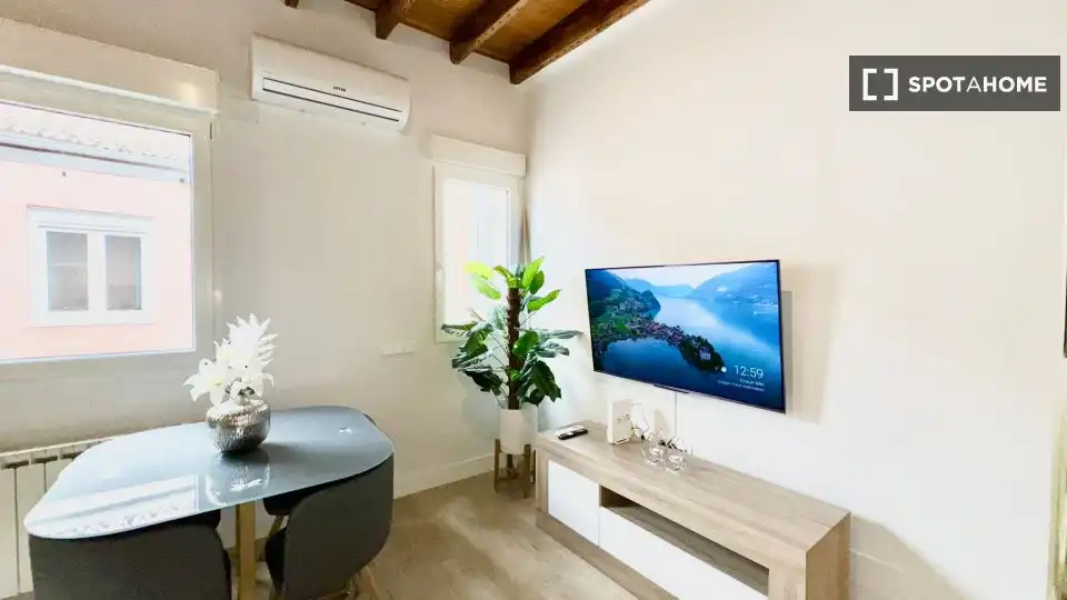 Living room of Study for share in Madrid  with Air Conditioner, Terrace and Furnished