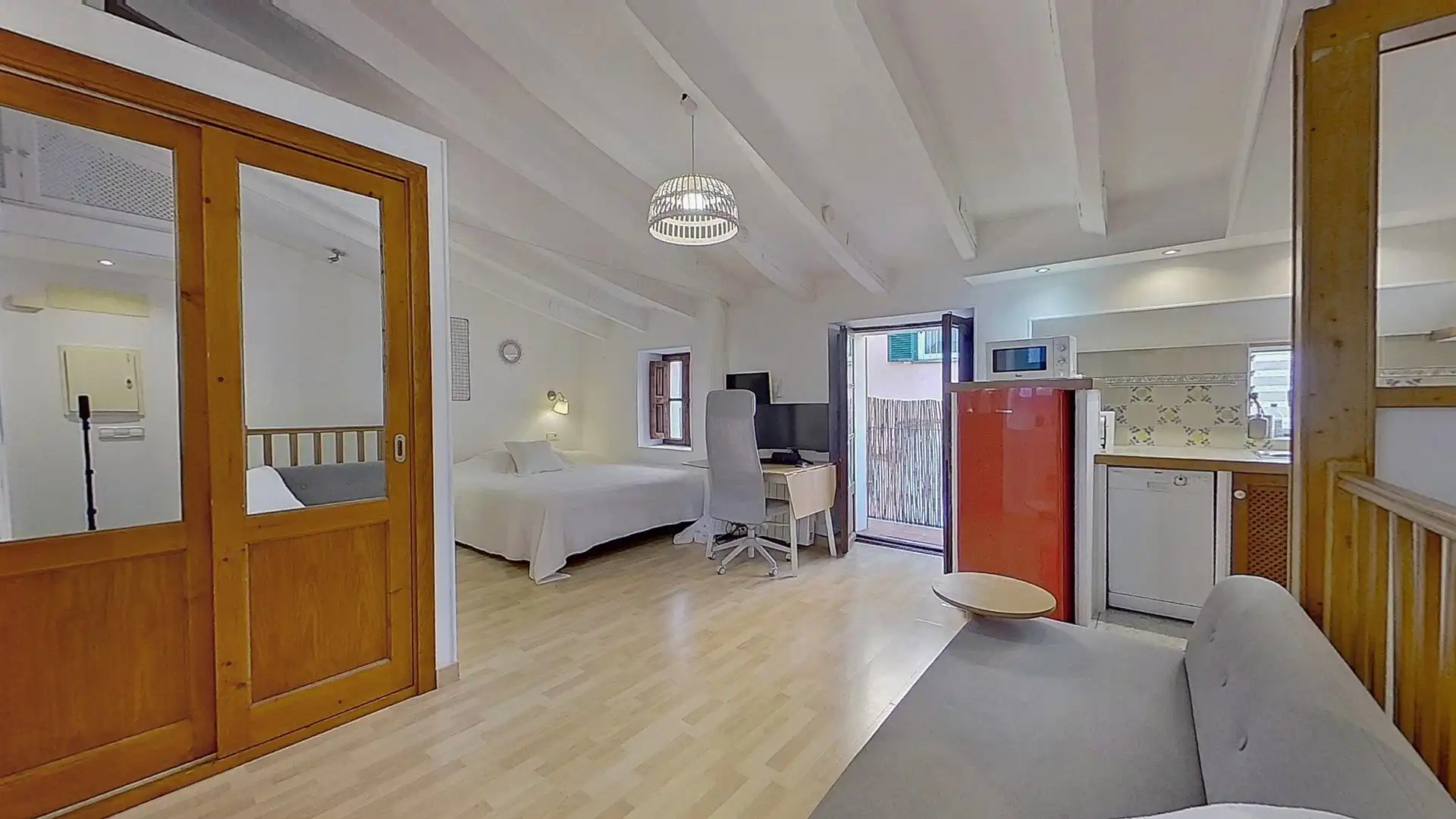 Schlafzimmer von Wohnung zum Verkauf in  Palma de Mallorca mit Klimaanlage, Möbliert und Balkon