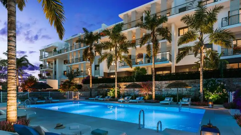 Piscina de Apartamento en venta en Estepona con Aire acondicionado, Terraza y Piscina