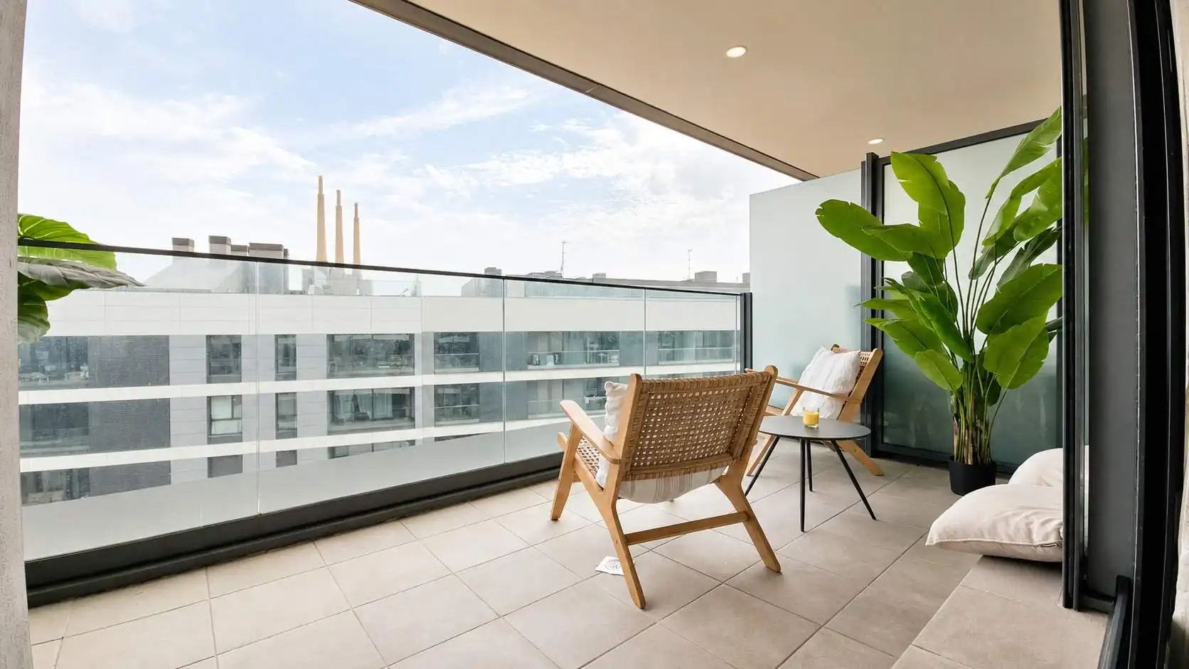 Terrasse von Wohnung zur Miete in Badalona mit Klimaanlage, Terrasse und Möbliert