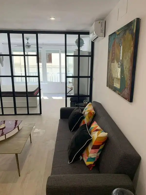 Living room of Flat for rent in Granada  with Air Conditioner, Parquet flooring and Furnished
