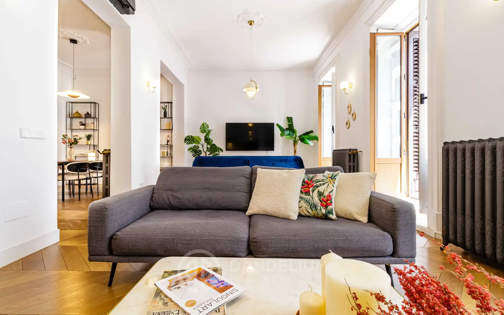 Sala de estar de Piso de alquiler en Madrid con Aire acondicionado, Calefacción y Parquet