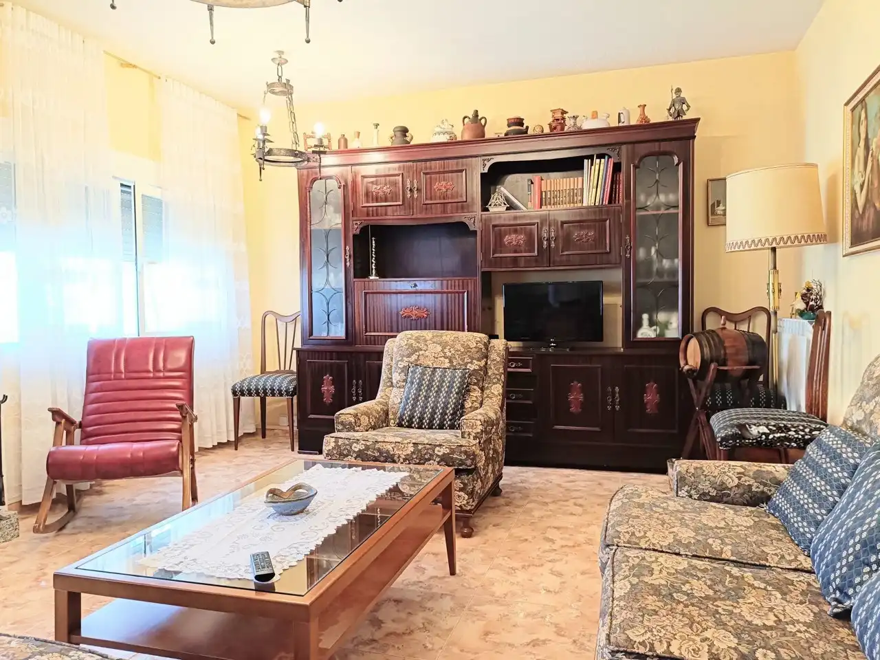 Sala d'estar de Casa adosada de lloguer en El Álamo amb Aire condicionat, Calefacció i Terrassa