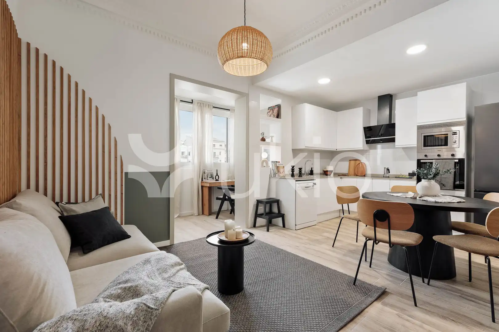 Sala de estar de Apartamento de alquiler en Barcelona con Aire acondicionado, Amueblado y Horno