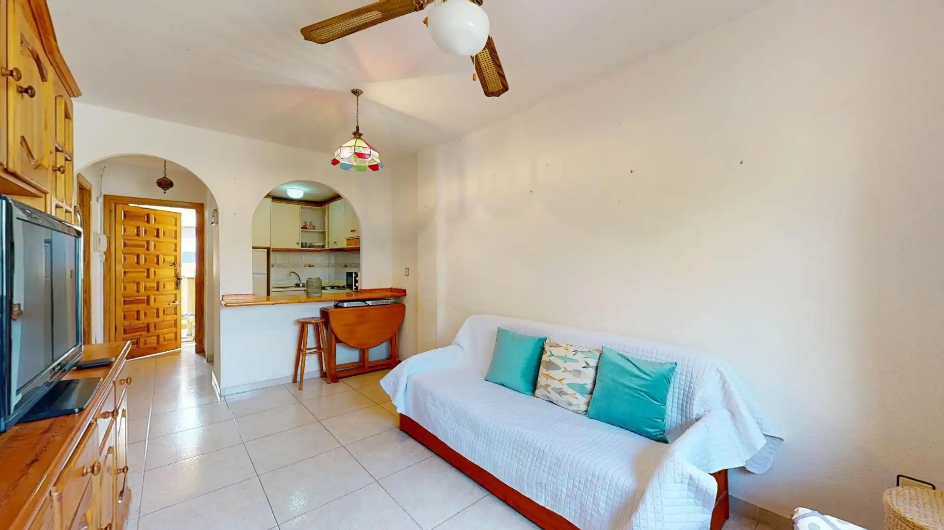 Sala d'estar de Apartament en venda en San Javier amb Moblat, Balcó i Piscina comunitària