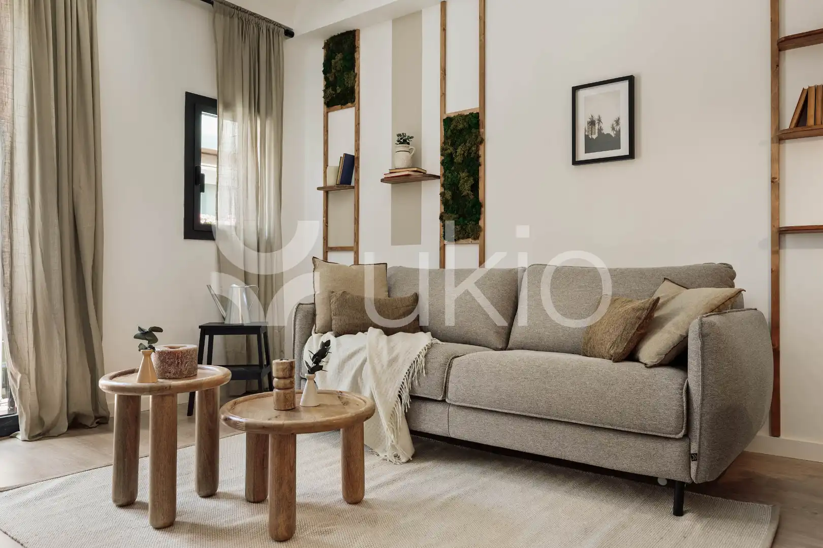 Sala de estar de Apartamento de alquiler en Barcelona con Aire acondicionado, Calefacción y Amueblado