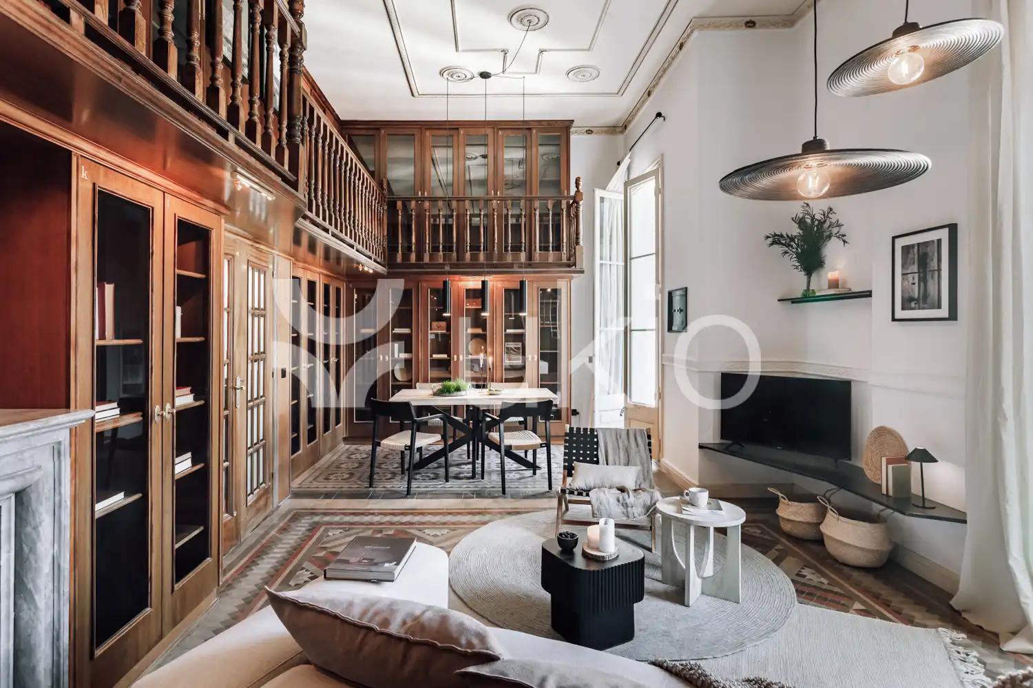 Wohnzimmer von Wohnungen zur Miete in Barcelona mit Klimaanlage, Heizung und Möbliert