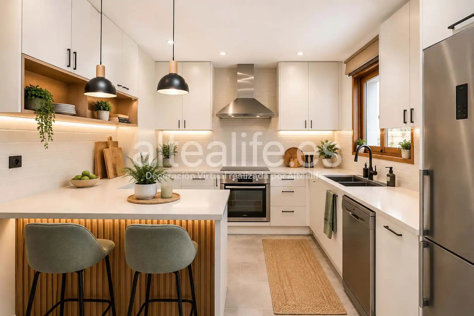 Cocina de Apartamento en venta en Polop con Aire acondicionado y Balcón