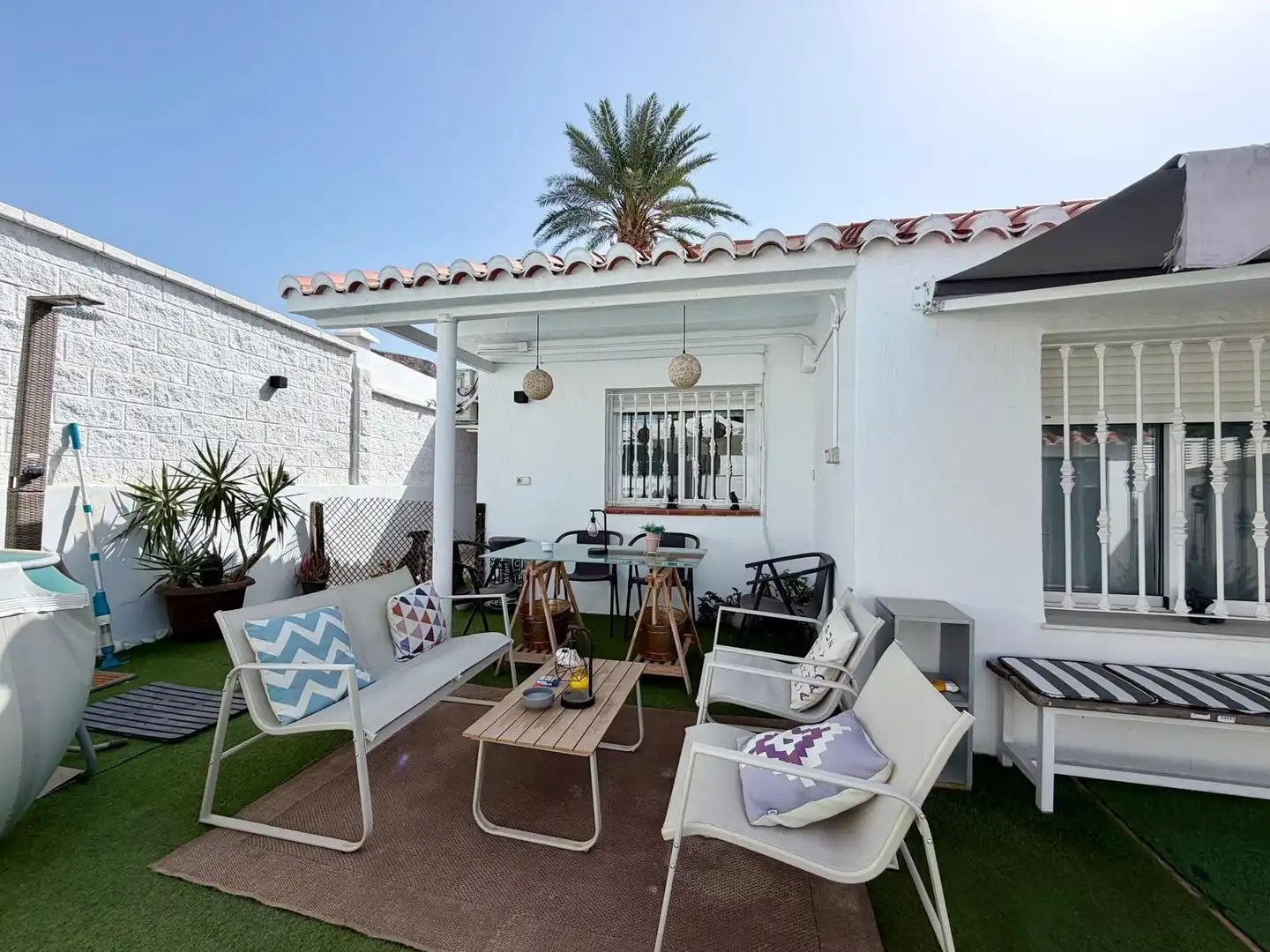 Terrace of Houses for sale in Roquetas de Mar  with Air Conditioner, Heating and Private garden